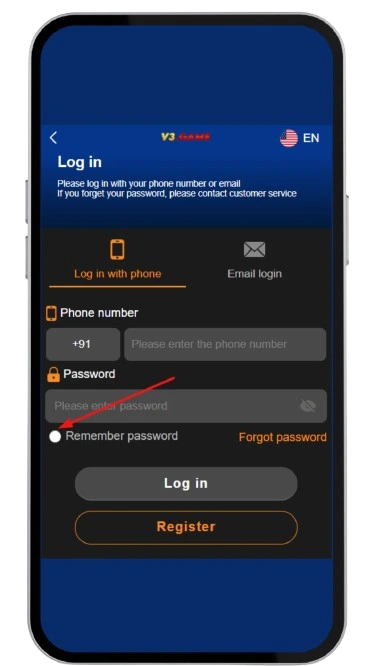  Click on remember password